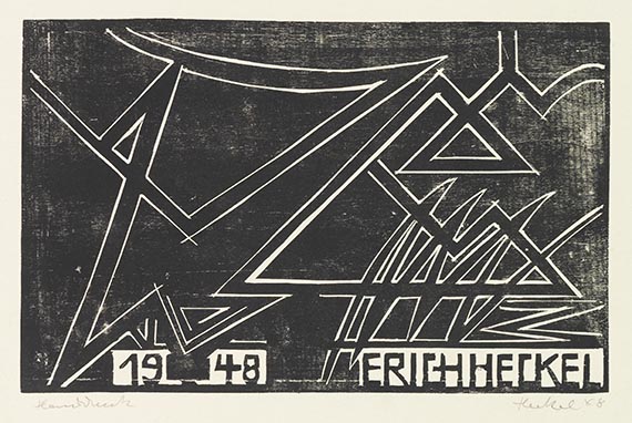 Erich Heckel - Holzschnitt für den Umschlag des Katalogs "Erich Heckel", Städtische Ausstellung Schwenningen am Neckar