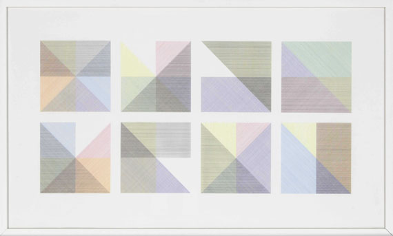 Sol LeWitt - Eight Squares with a Different Color in Each Half Square (Divided Vertically and Horizontally) Composite - Rahmenbild
