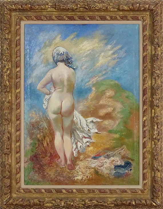 George Grosz - Nude in the Dunes - The Wind is Blowing - Rahmenbild