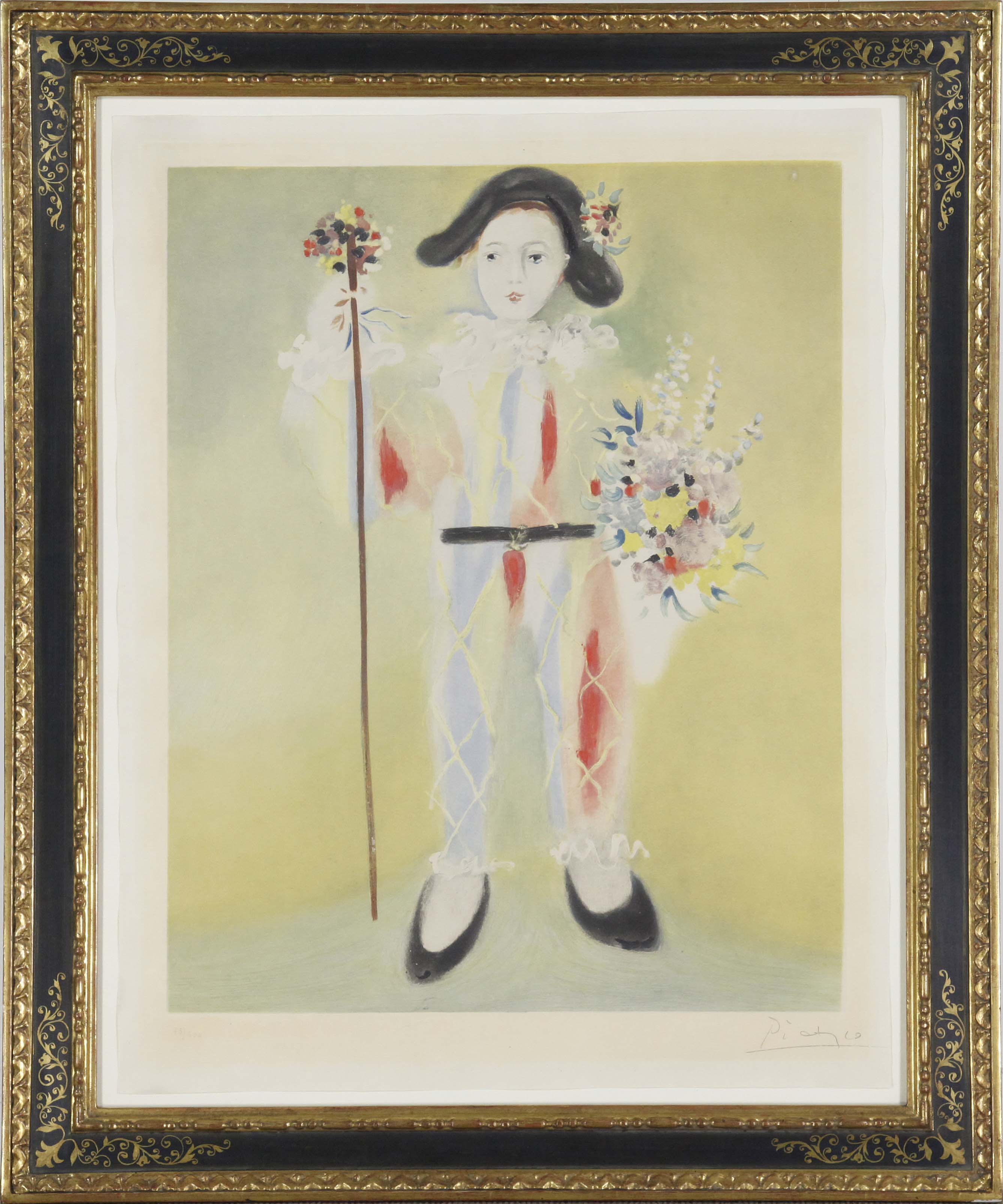 Pablo Picasso - Le petit pierrot aux fleurs - Rahmenbild