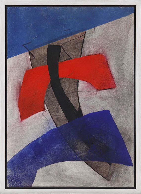 Fritz Winter - Komposition in Blau und Rot - Rahmenbild