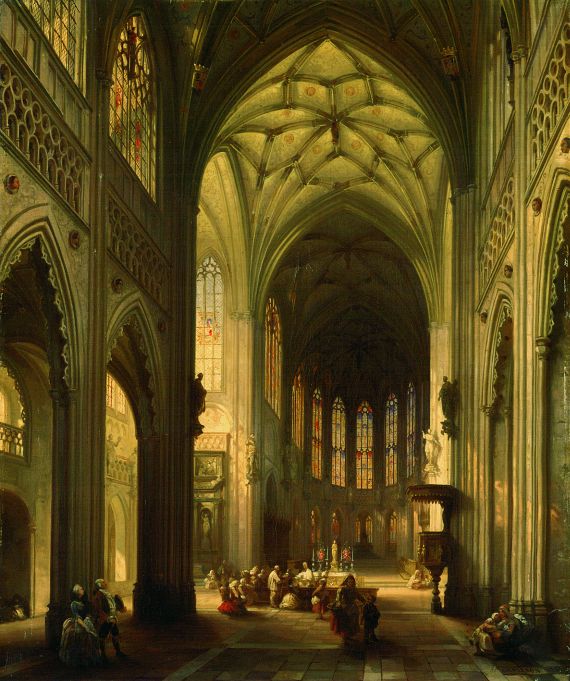 Jules Victor Génisson - Das Innere der Kathedrale von Lüttich (Liége)
