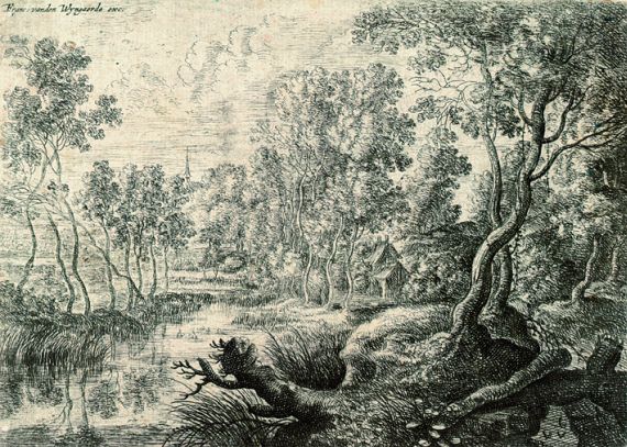 Lukas van Uden - Landschaft mit dreiarmigem Kanal