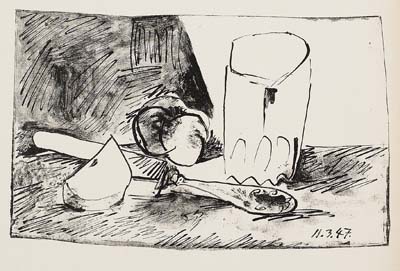Pablo Picasso - Pommes, Verre et Couteau