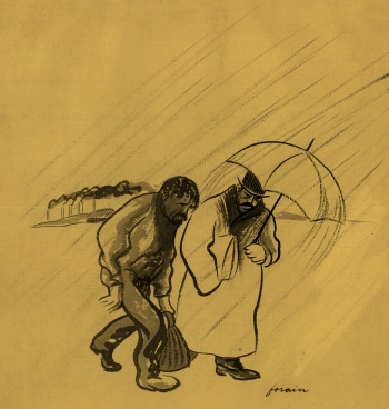 Jean Louis Forain - Zwei Männer im Regen