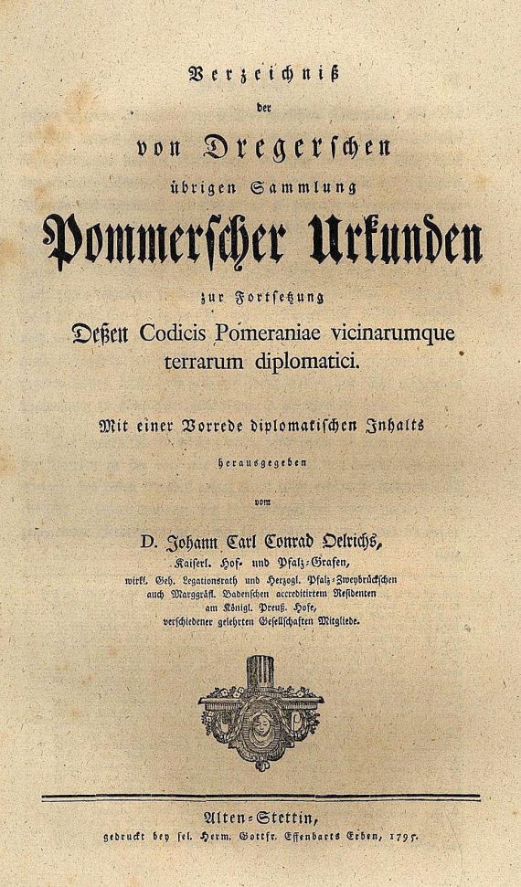 Johann Carl Conrad Oelrichs - Verzeichnis der von Dregerschen übrigen Sammlung (Rohbögen)