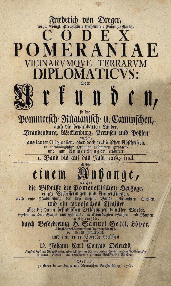 Friederich von Dreger - Codex diplomaticus (Rohbögen)
