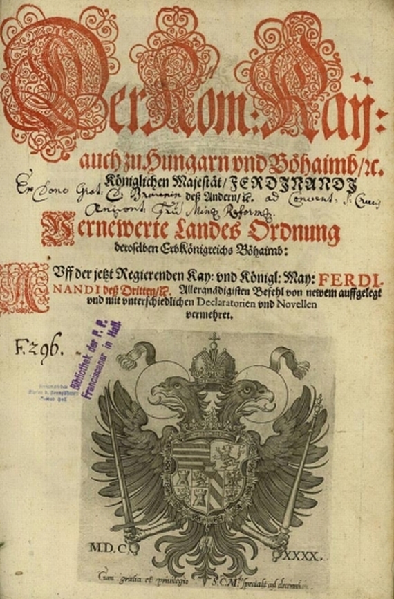  Ferdinand II. (Kaiser) - Vernewerte Landes Ordnung. 1640