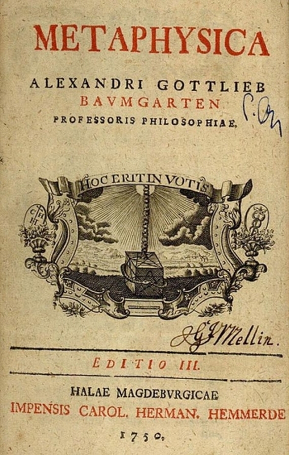A. G. Baumgarten - Metaphysica. Ethica Philosophica, 2 Bde. 1750