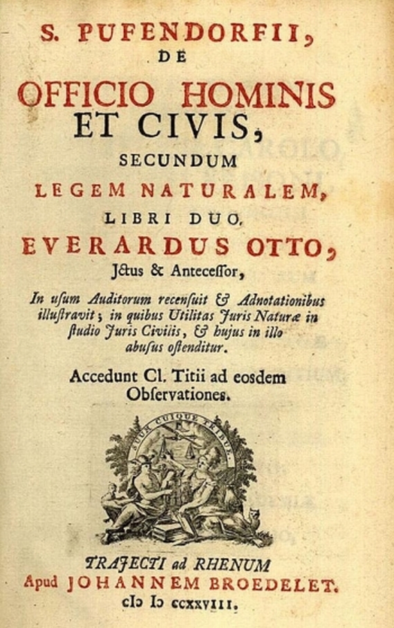 S. von Pufendorf - De officio hominis et civis. 1728