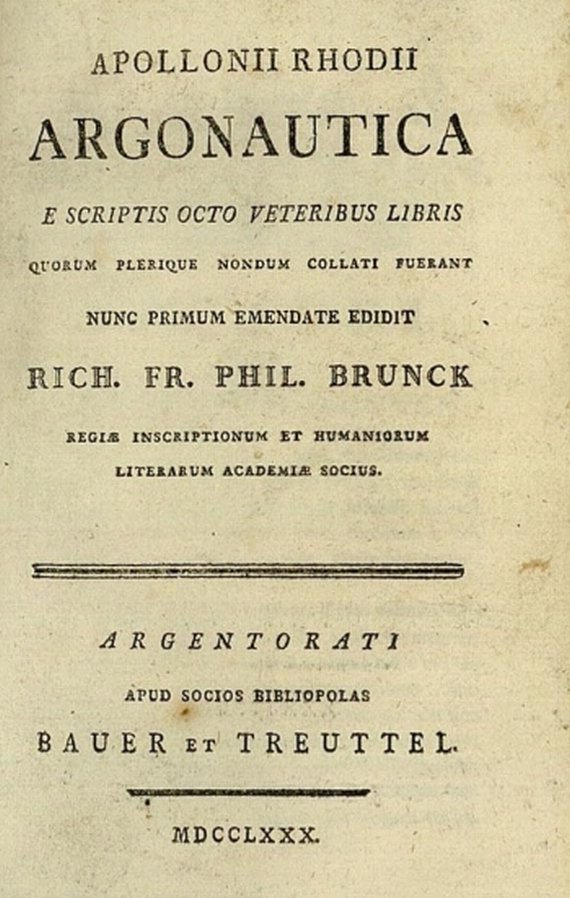 Rhodius Appollonius - Argonautica. 1780.