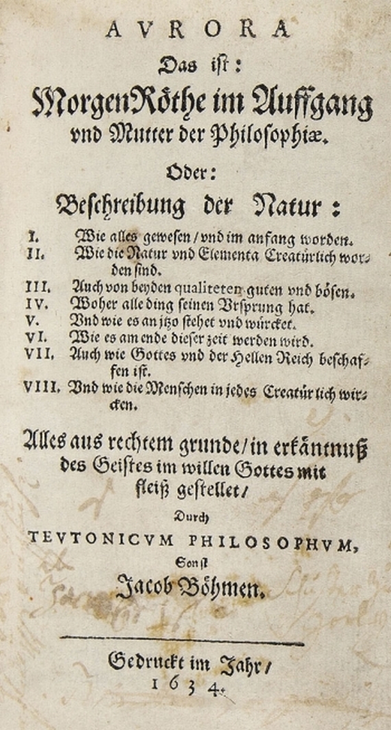Jacob Böhme - Aurora ... 1634