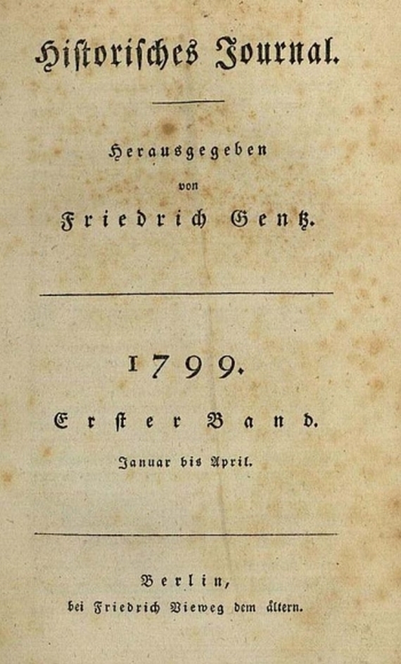 Historisches Journal - Historisches Journal, Jg. I - II, 6 Bde. 1799-1800.