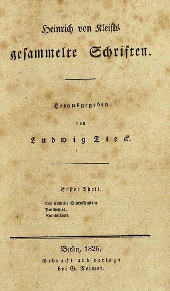 H. von Kleist - Werke. 3 Bde. 1826