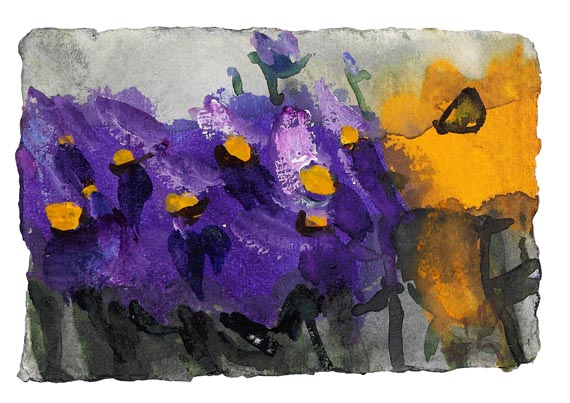 Klaus Fußmann - Violette und gelbe Blumen