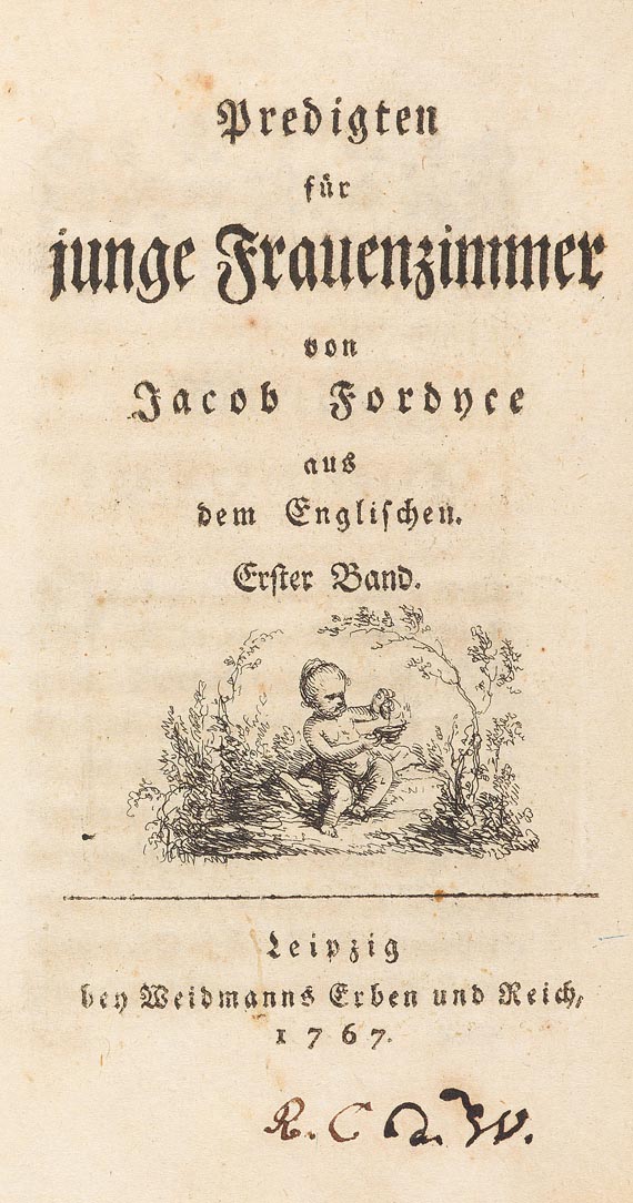 Jacob Fordyce - Predigten für junge Frauenzimmer, 1767. - Weitere Abbildung