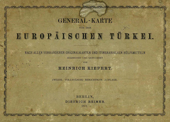 Heinrich Kiepert - General-Karte Türkei, 1871.