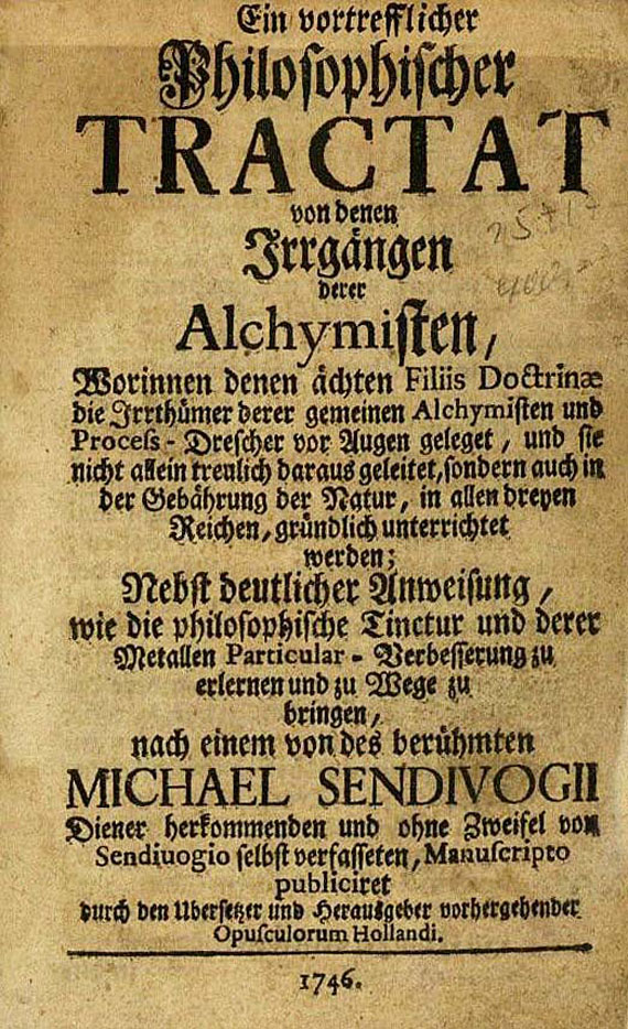 Okkulta - Hollandus, Ein vortrefflicher philosphischer Tractat. 1746.