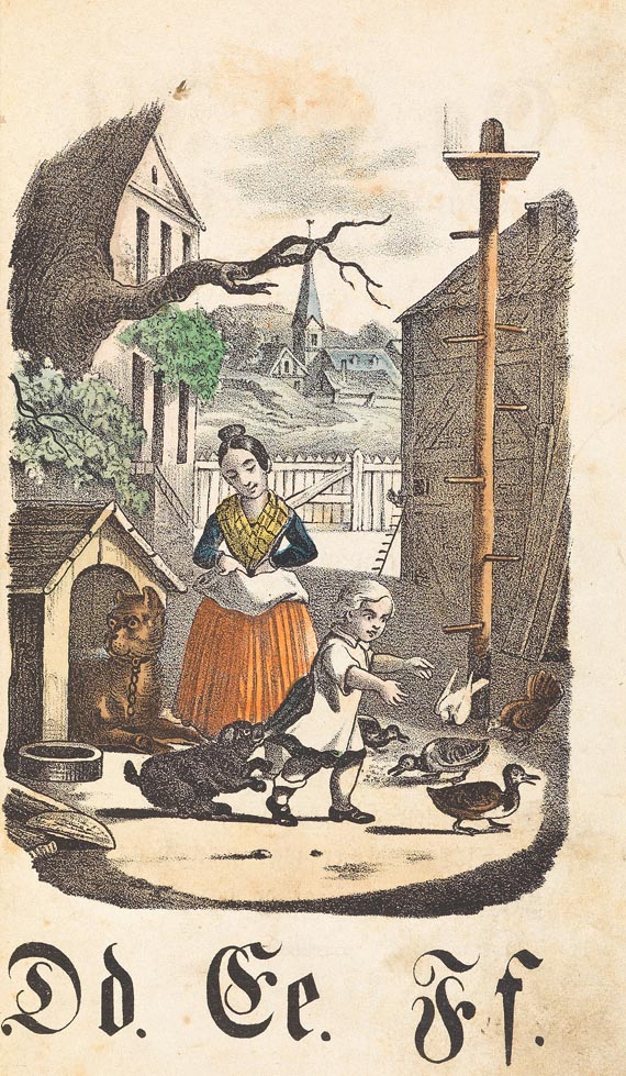ABC-Buch - Das lebende ABC, um 1850 + ABC-Bilderbuch, um 1860. Zus. 2 Tle.