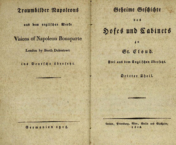 Goldsmith, L. - Geheime Geschichte des Hofes und Cabinets, 3. Bde., 1806-1818.