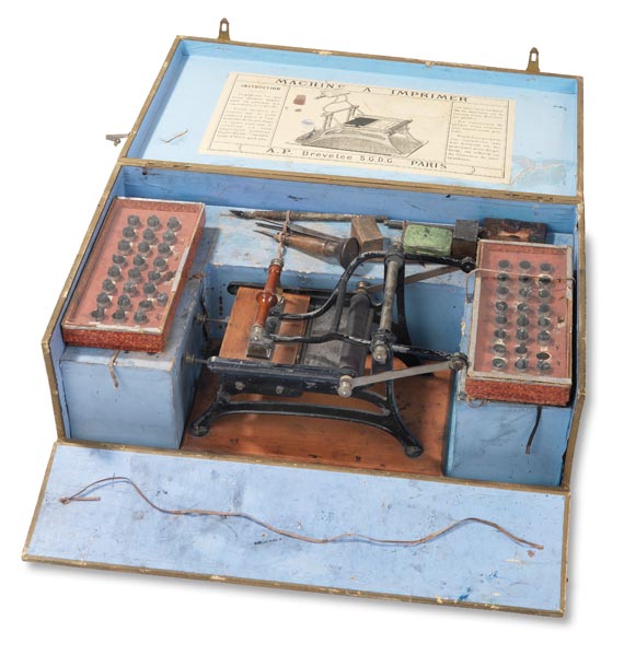 Druckmaschine - Druckmaschine für Kinder. Um 1890.
