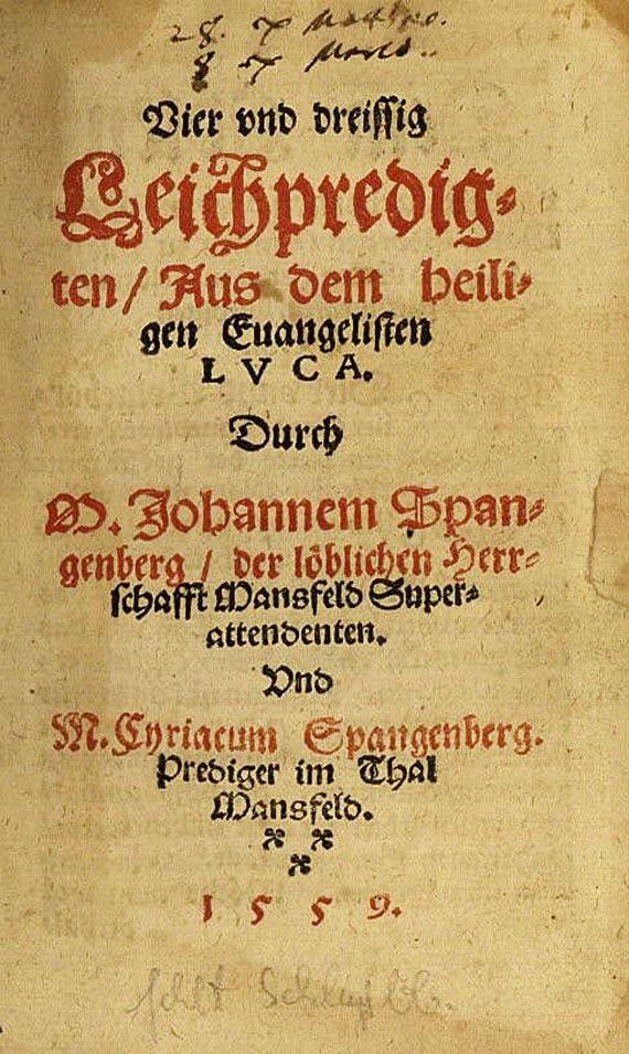 Cyriacus Spangenberg - Leichpredigen, 1555
