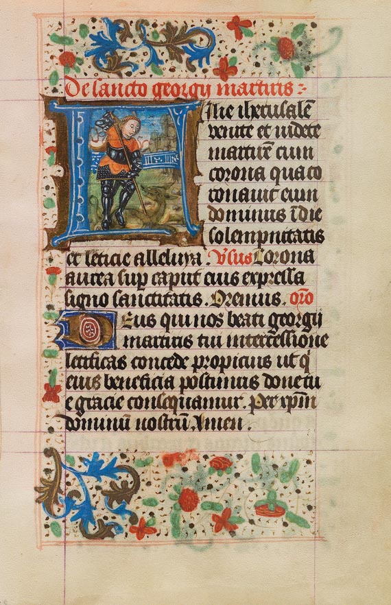 Manuskripte - Stundenbuch auf Pergament. Um 1500.