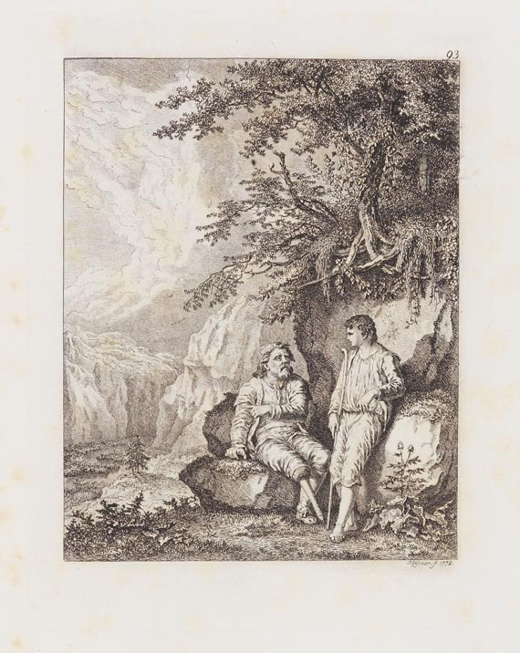 Salomon Gessner - Sämmtliche radierte Blätter. 2 Bde. 1835. - Weitere Abbildung
