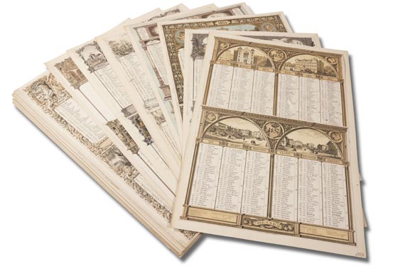  Kalender - 1 Kassette Frankfurter Kalender, Jahrgang 1723-1880. - Weitere Abbildung
