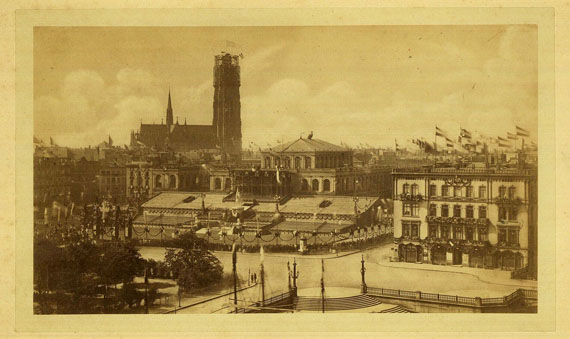   - 3 Fotos, Neubau Nicolaikirche. Um 1871-73