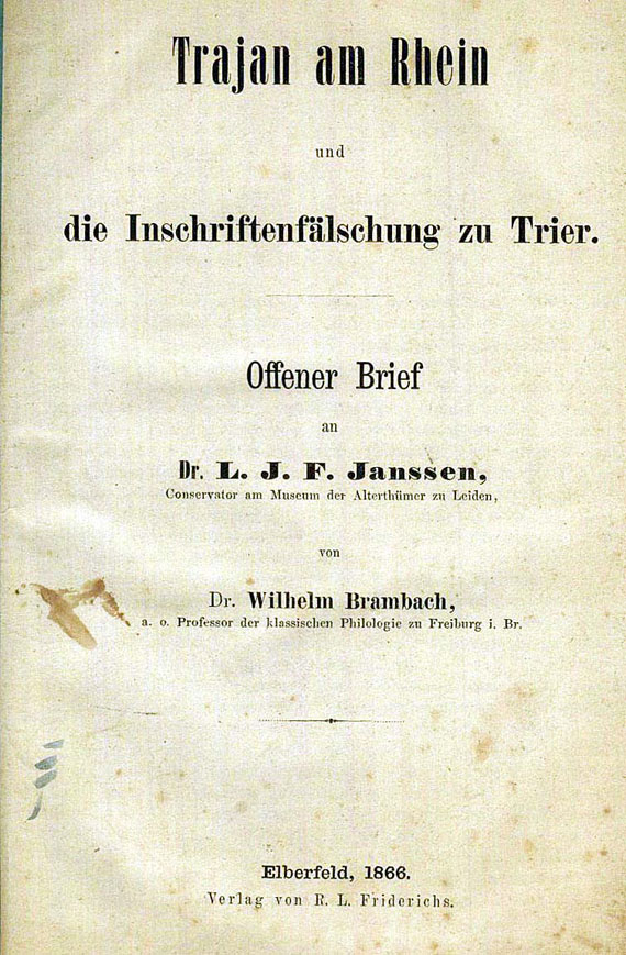   - Die Nenninger Inschriften. 3 Tle. 1866-71.