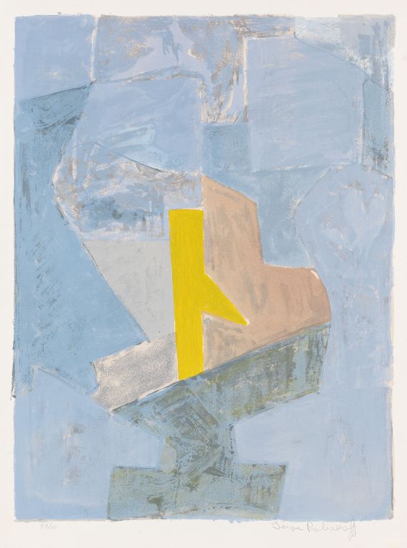 Serge Poliakoff - Composition bleue, jaune et rouge