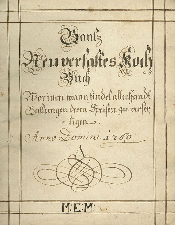  Kochbücher - Ganz neu verfastes Kochbuch. 1760
