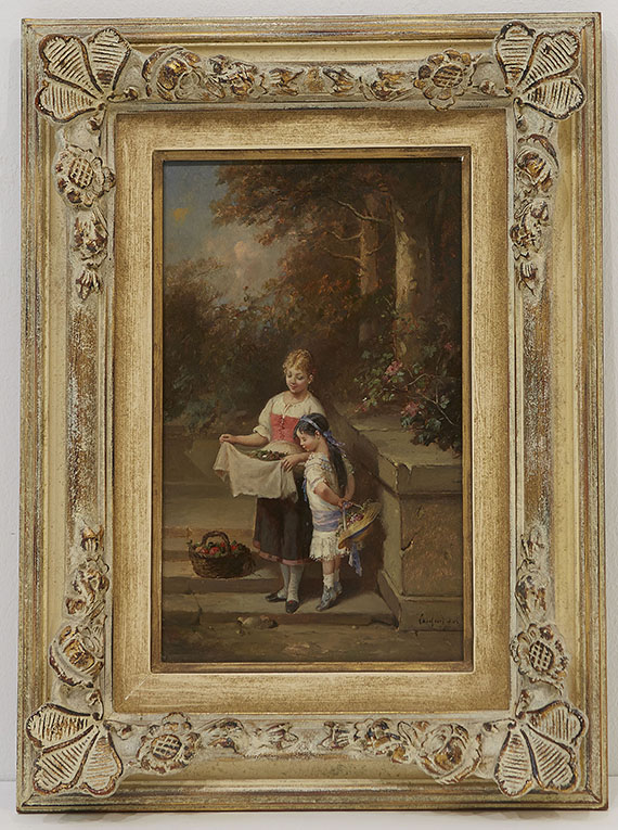 Lanfant de Metz - Gemäldepaar: Heimkehr vom Garten. Das Vogelnest