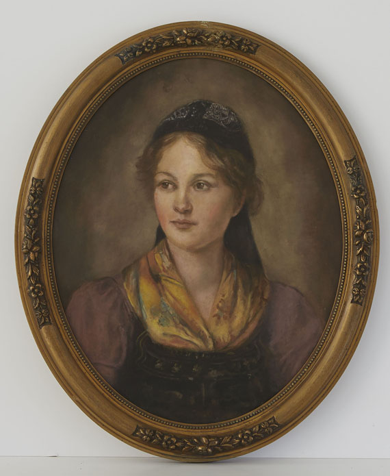 Franz von Defregger - Mädchenporträt - Rahmenbild