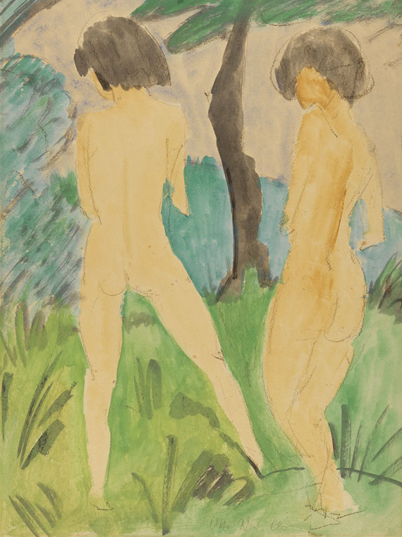 Otto Mueller - Zwei weibliche Akte in Landschaft