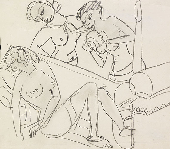 Ernst Ludwig Kirchner - Drei weibliche Figuren (nach Ajanta-Fresko)