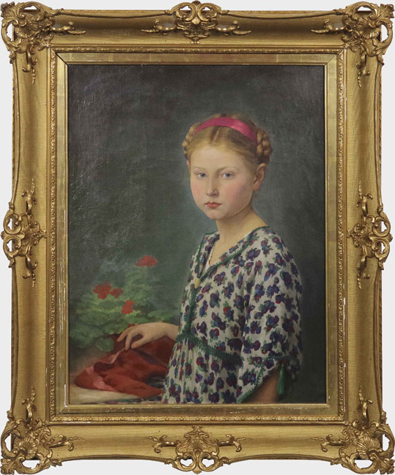 Karl Ludwig Hartig - Porträt eines Mädchens - Rahmenbild