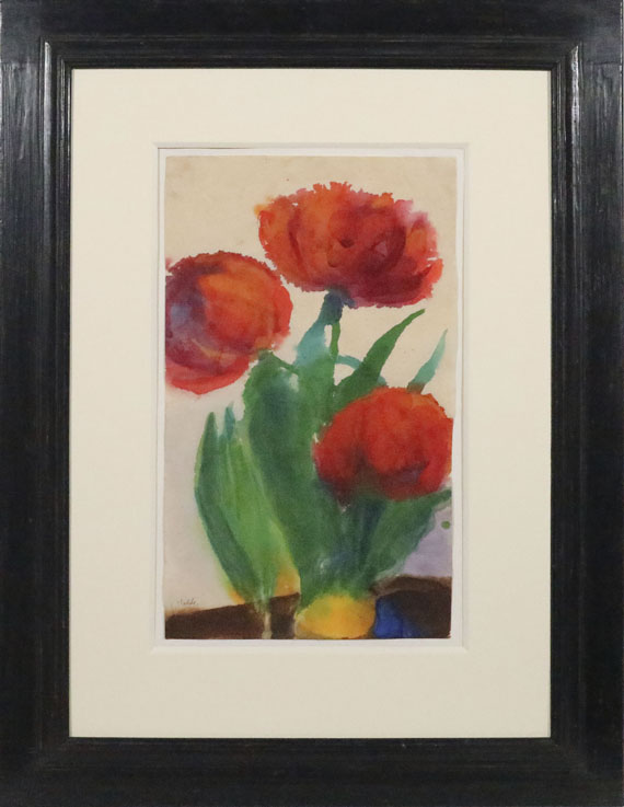 Emil Nolde - Drei rote Tulpen - Rahmenbild