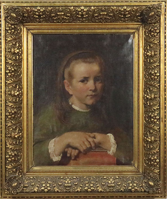 Jakob Grünenwald - Mädchenporträt (Agnes, die Tochter des Künstler) - Rahmenbild