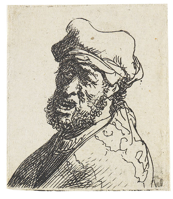 Harmensz. Rembrandt van Rijn - Alte Frau mit dunklem Schleier und Pelzkragen - Weitere Abbildung
