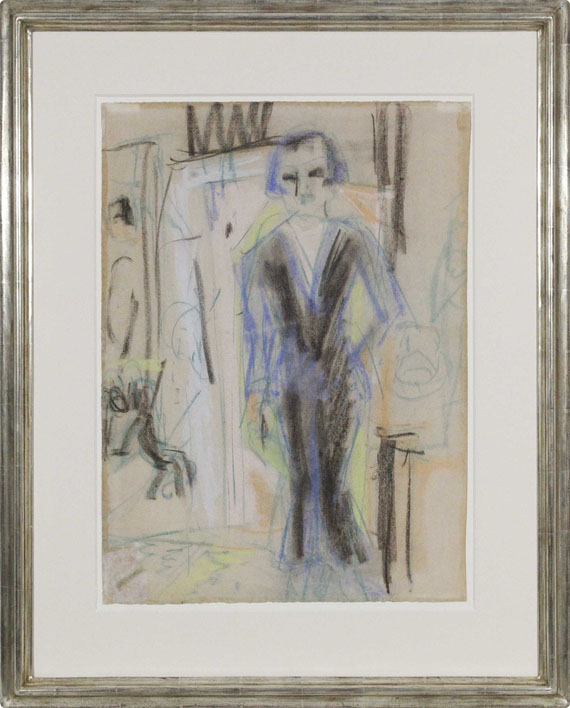 Ernst Ludwig Kirchner - Stehende Dame im Abendkleid - Rahmenbild
