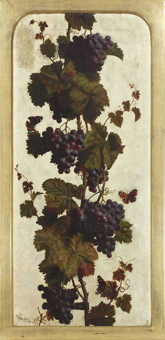 William Hughes - Weinreben, weiß und rot - Rahmenbild