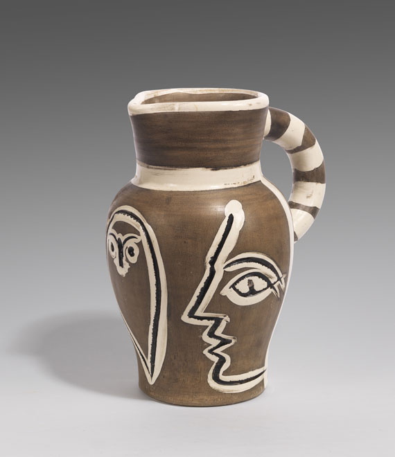 Pablo Picasso - Grey engraved pitcher
