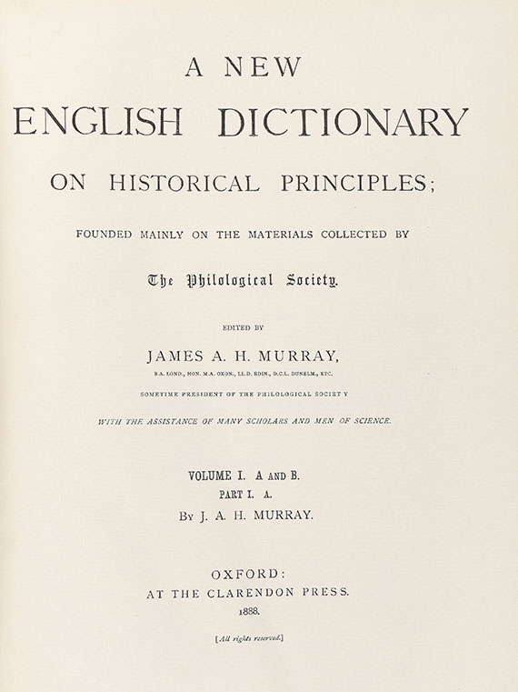 James A. H. Murray - A new English Dictionary. 21 Bände - Weitere Abbildung
