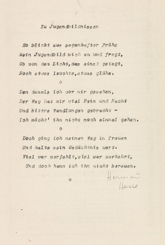 Hermann Hesse - 4 Gedichttyposkripte