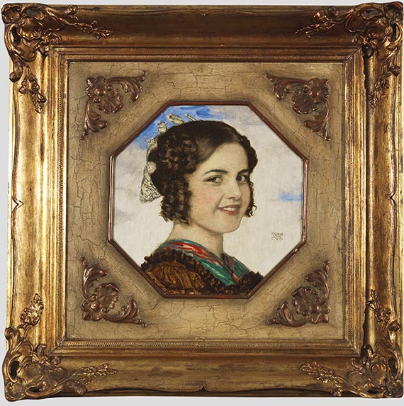 Franz von Stuck - Porträt der Tochter Mary - Rahmenbild