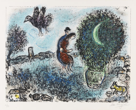 Marc Chagall - La Lune dans le Bouquet (Der Mond im Blumenstrauß)
