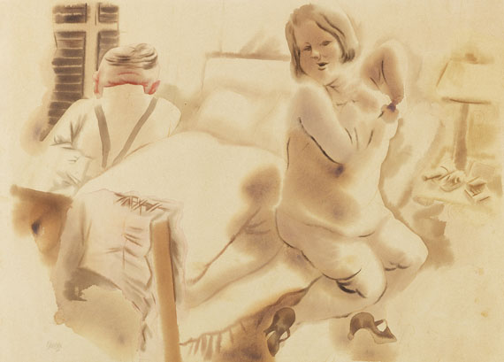 George Grosz - Paar im Schlafzimmer