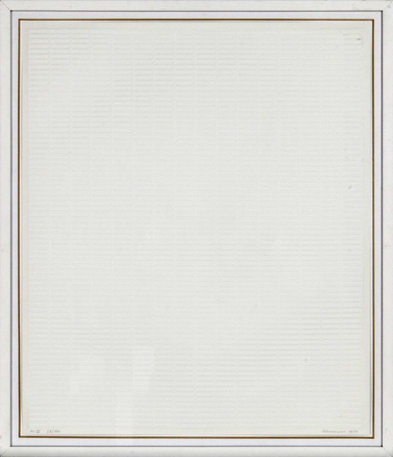 Jan Schoonhoven - Acht. 8 Zeichnungen und 8 Prägedrucke - Rahmenbild